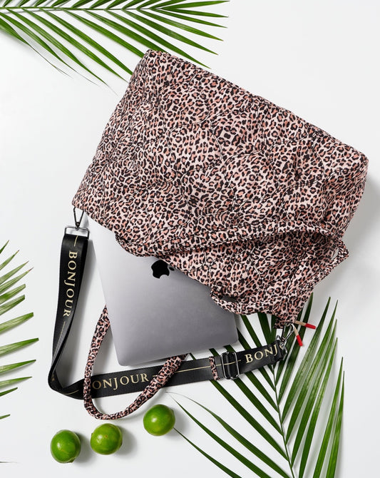 Sam Quilted Tote Bag - Skuldertaske - Leopard