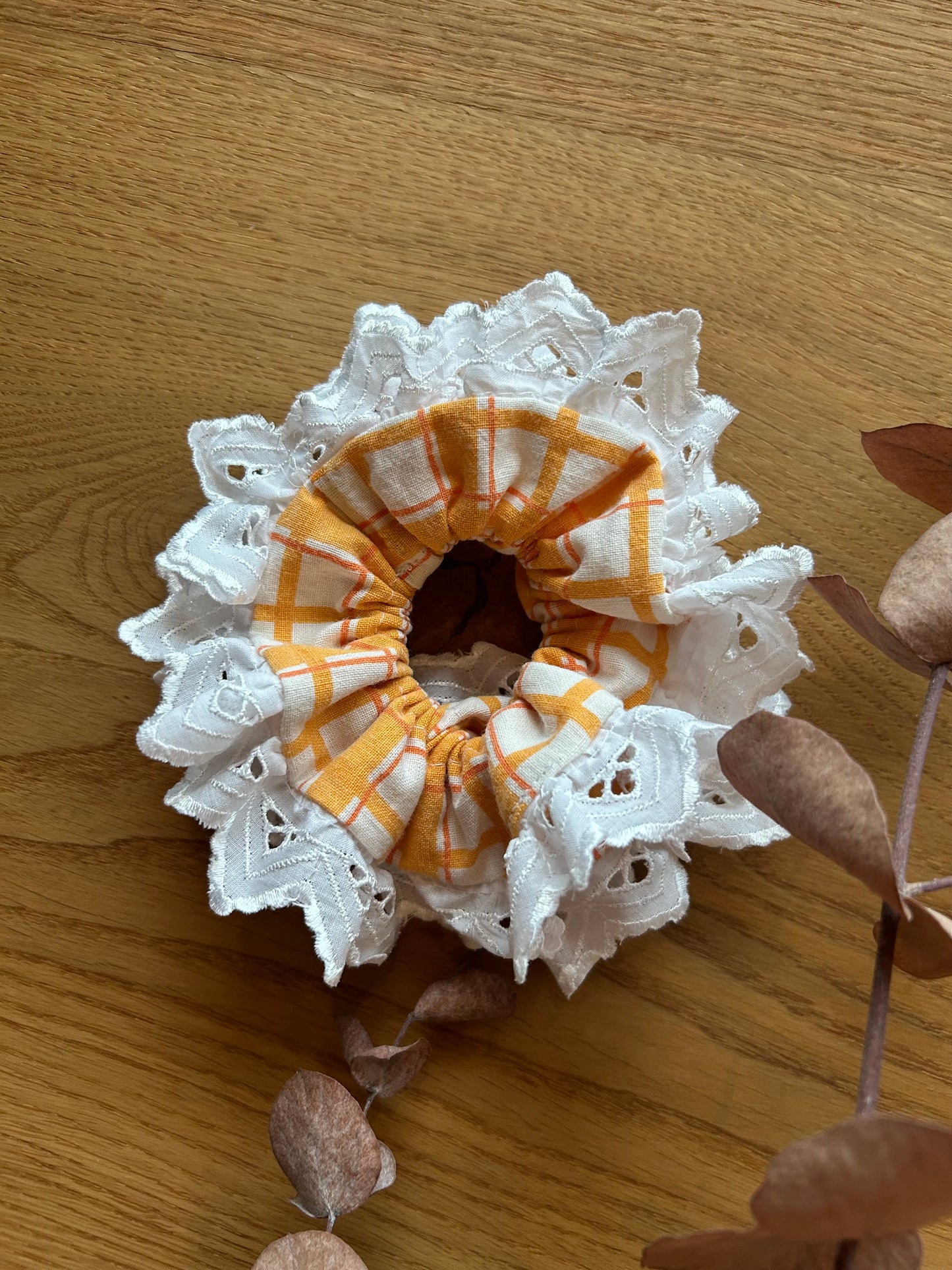 Scrunchie dobbelt orange