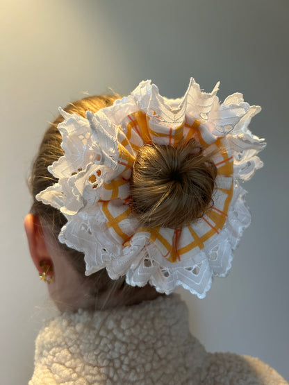 Scrunchie dobbelt orange