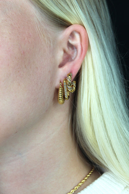 Twist - guldbelagte øreringe
