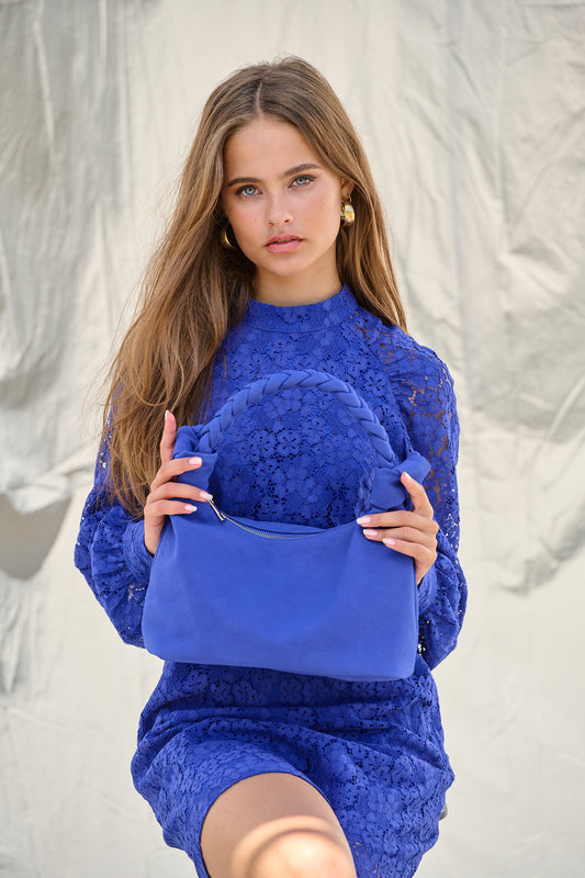 Noella - Olivia Braided Handle Bag Royal Blue